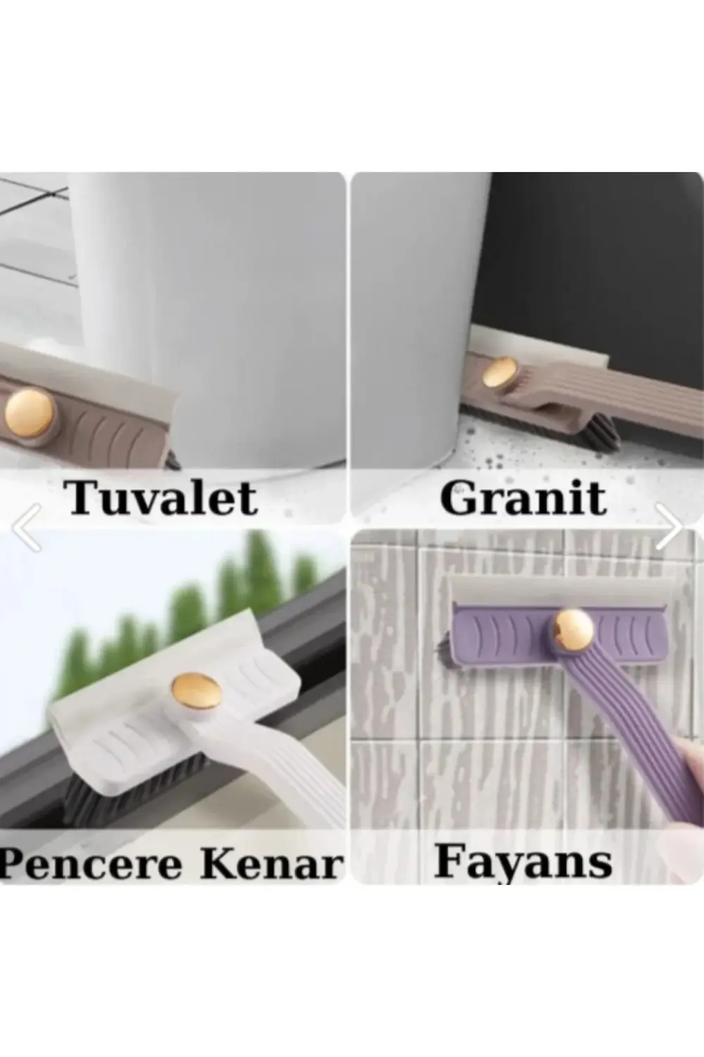 Döner Başlıklı Temizlik Fırçası Cımbızlı Banyo Mutfak Lavabo Deta