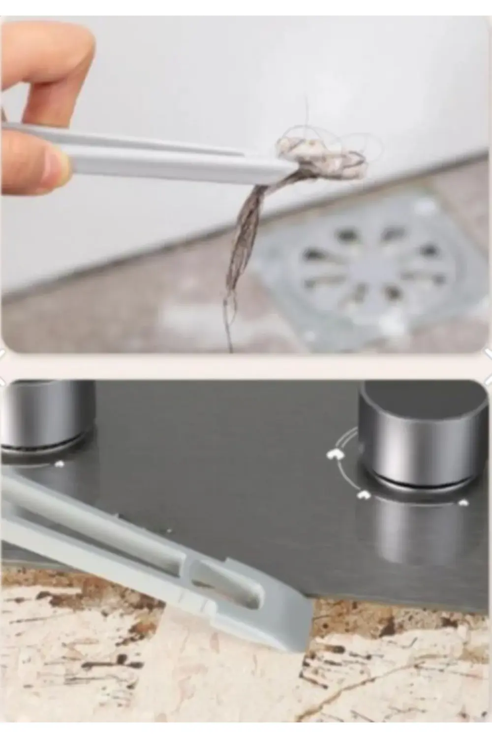 Döner Başlıklı Temizlik Fırçası Cımbızlı Banyo Mutfak Lavabo Deta