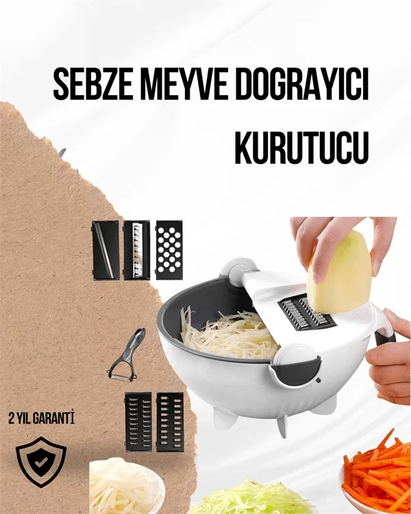Döner Mekanizmalı Rende Bıçaklı Sebze Dilimleyici Seti - Lisinya Fiyatı, Yorumları ve Özellikleri