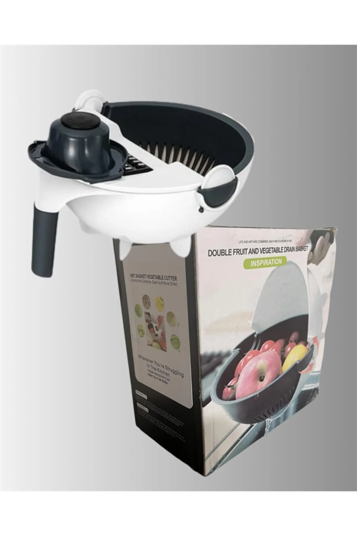 Döner Mekanizmalı Rende Bıçaklı Sebze Dilimleyici Seti - Lisinya