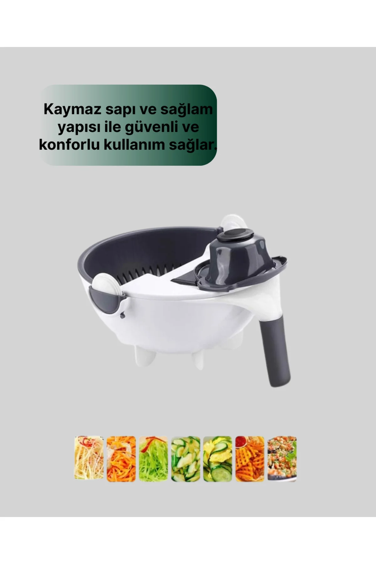 Döner Mekanizmalı Sebze Doğrayıcı Hazneli Rende - Lisinya