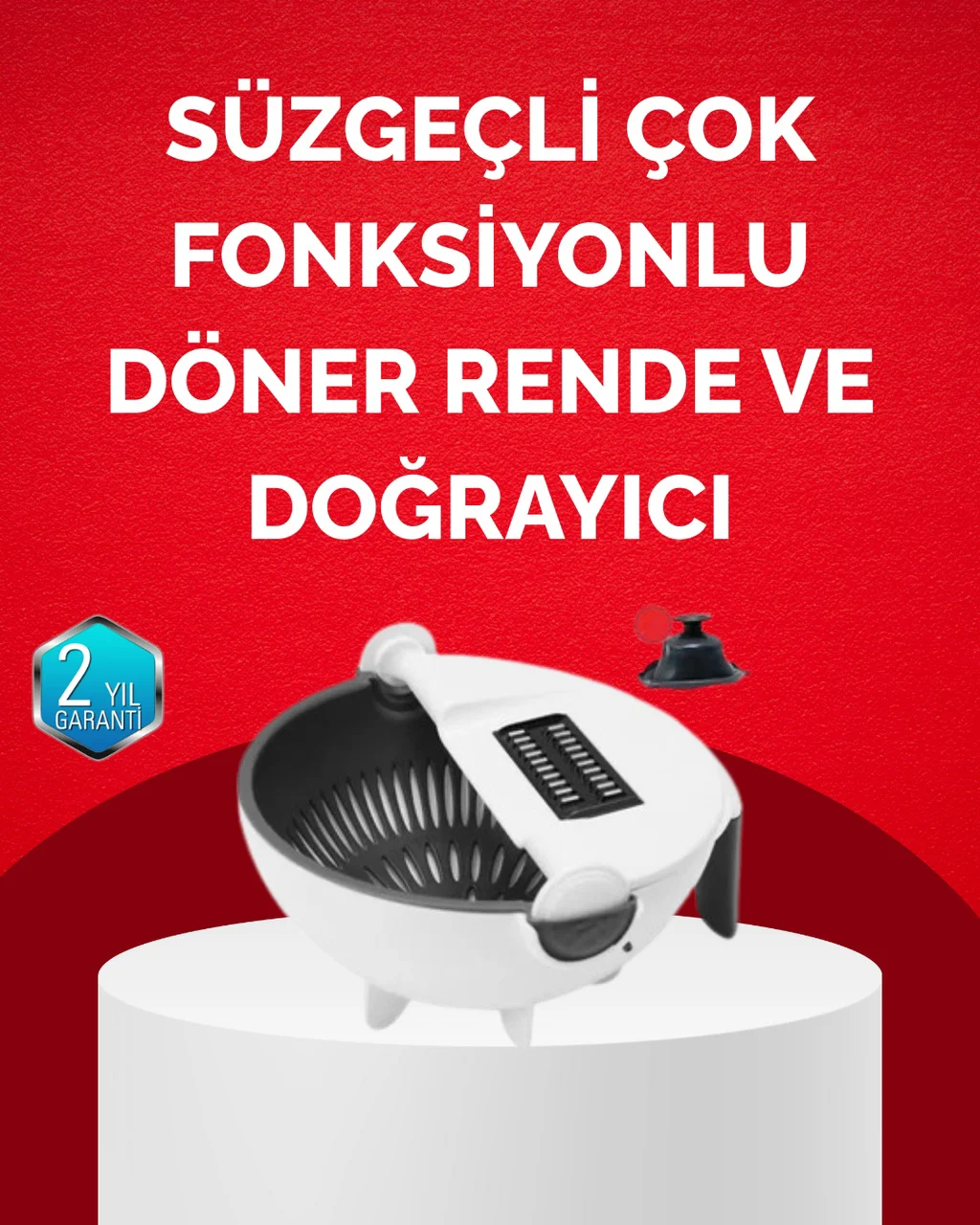 Döner Mekanizmalı Sebze Doğrayıcı Hazneli Rende Çok Renkli