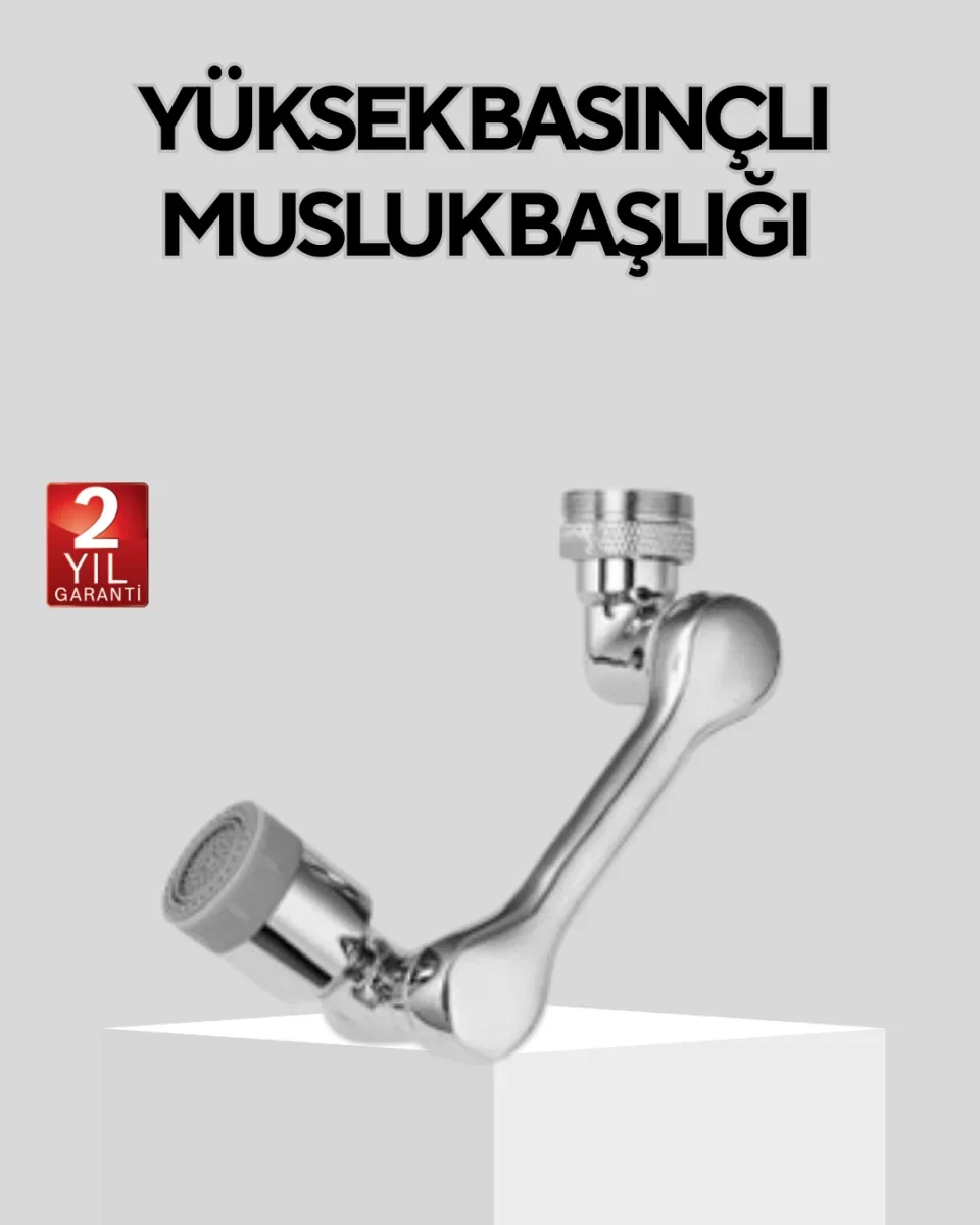 Döner Musluk Başlığı Çok Açılı Robotik Kol Su Tasarruflu - Lisinya