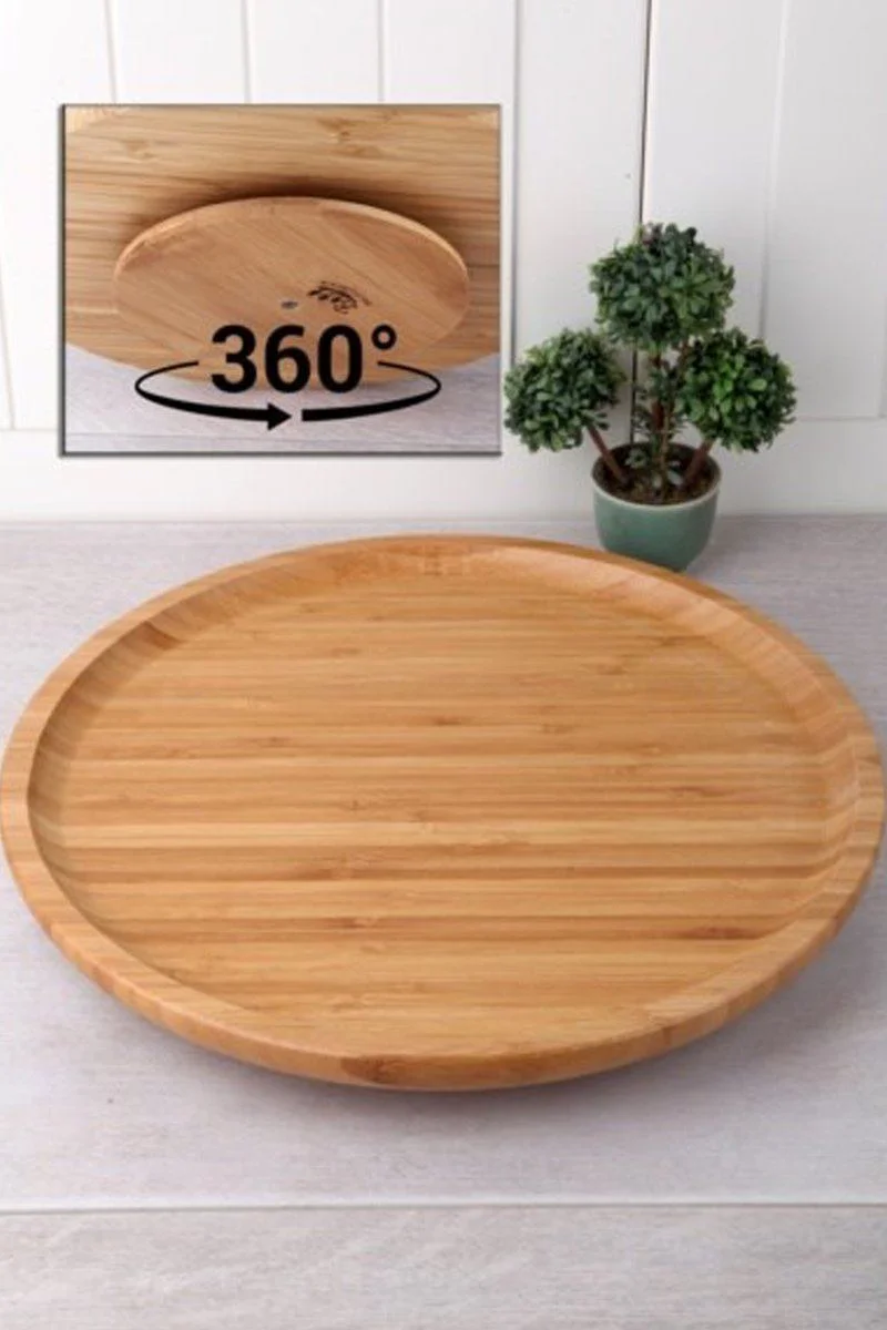 Dönerli Bambu Sunum Tabağı 30 Cm - Şık ve Pratik Sunum Dönerli Bambu Sunum Tabağı 30 Cm - Şık ve Pratik Sunum