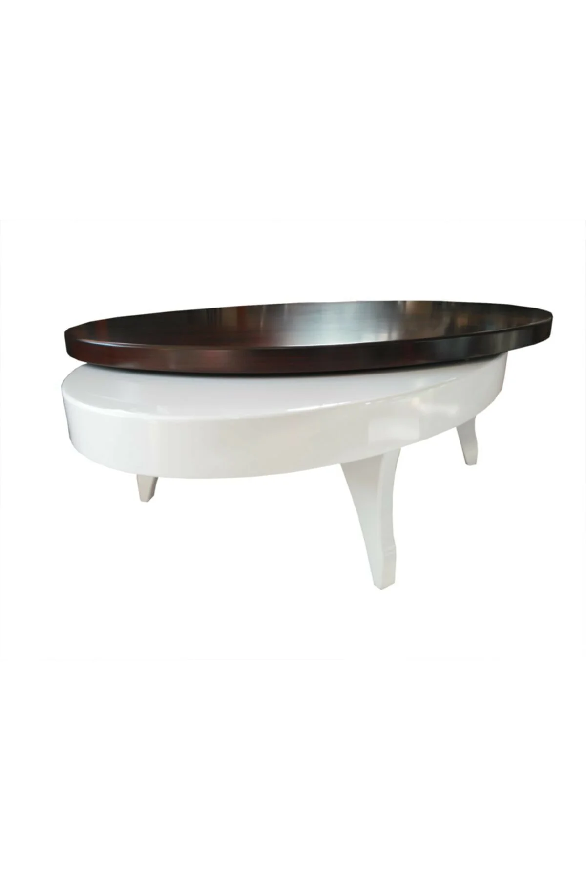Dönerli Orta sehpa 18585 OVAL İnovatif Ürün Kayın Retro Ayak Şık MDF Tabla Beyaz Fiyatı, Yorumları ve Özellikleri