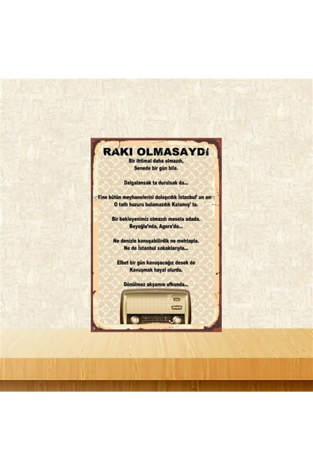 Dönülmez Akşamın Ufkunda 20-30 Cm Retro Ahşap Tablo Tkfx4788