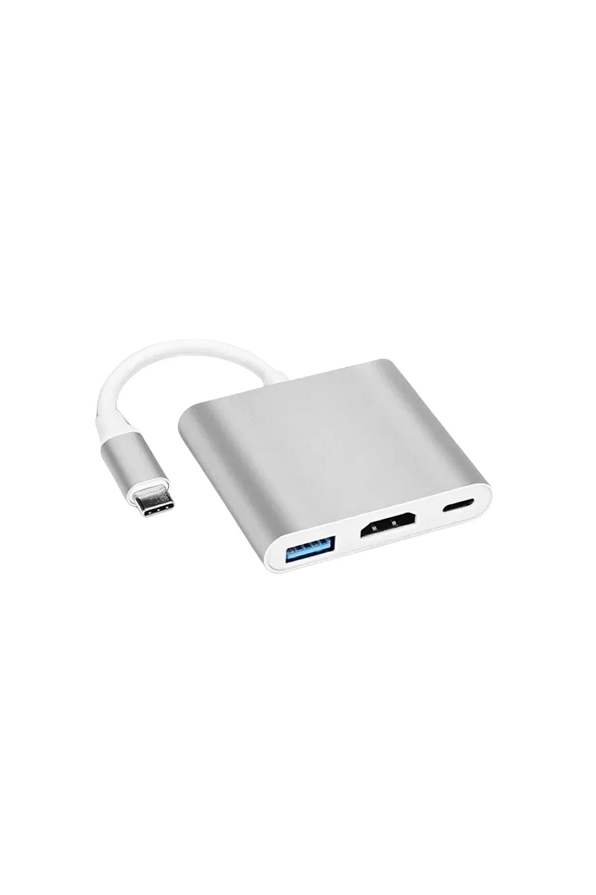 Dönüştürücü Adaptör 3 İn1 Type-C To HDMI 4K USB 3.0 Çevirici Dönüştürücü Adaptör