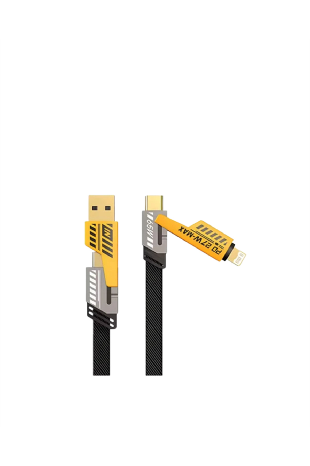 Dönüştürülebilir 4 Başlıklı Hızlı Şarj Kablosu – 1.2m, 65W, Dayan