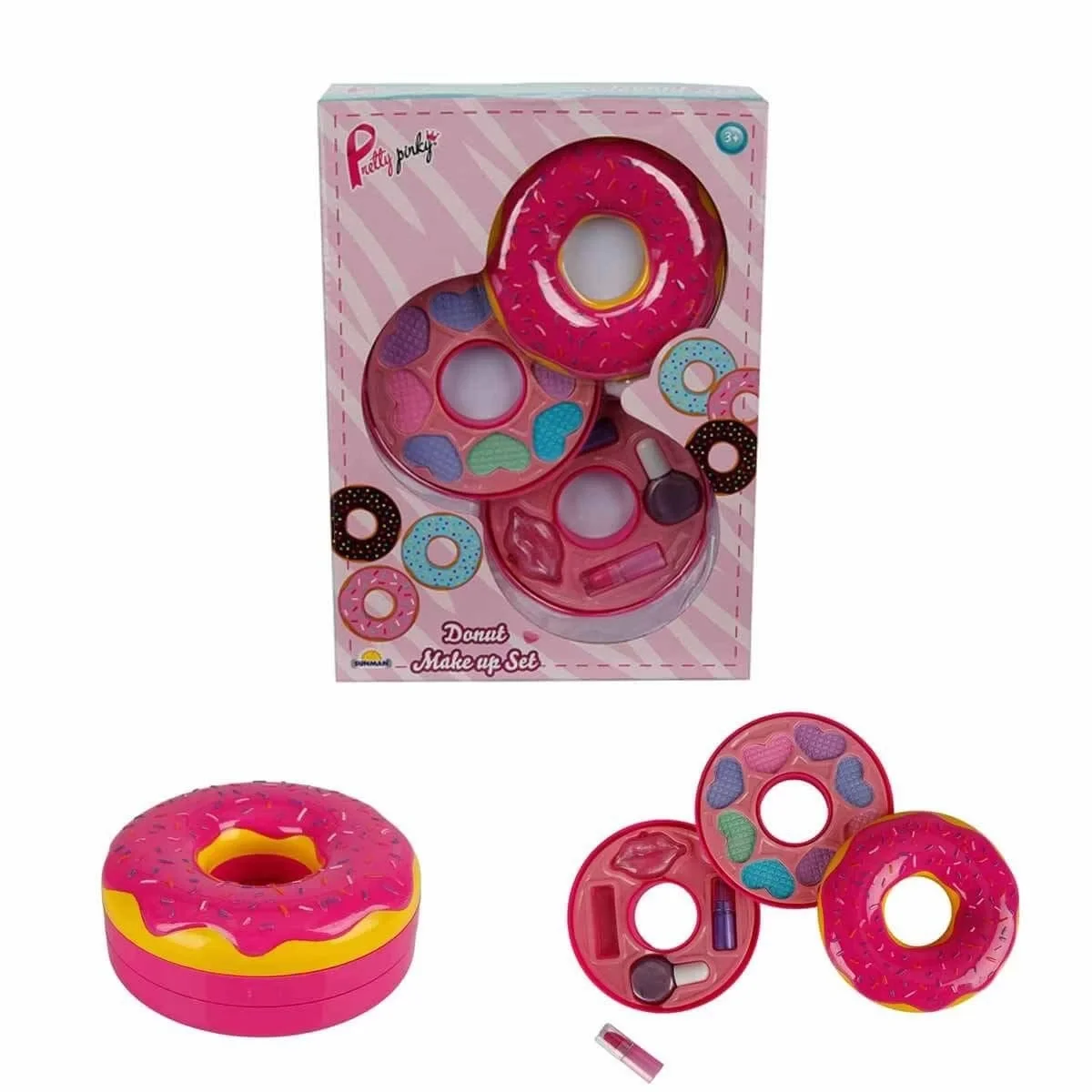Donut Şekilli 2 Katlı Makyaj Güzellik Seti - S00002596