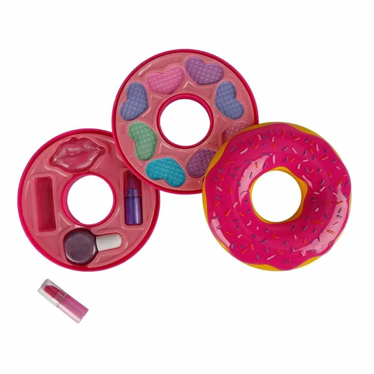 Donut Şekilli 2 Katlı Makyaj Güzellik Seti - S00002596