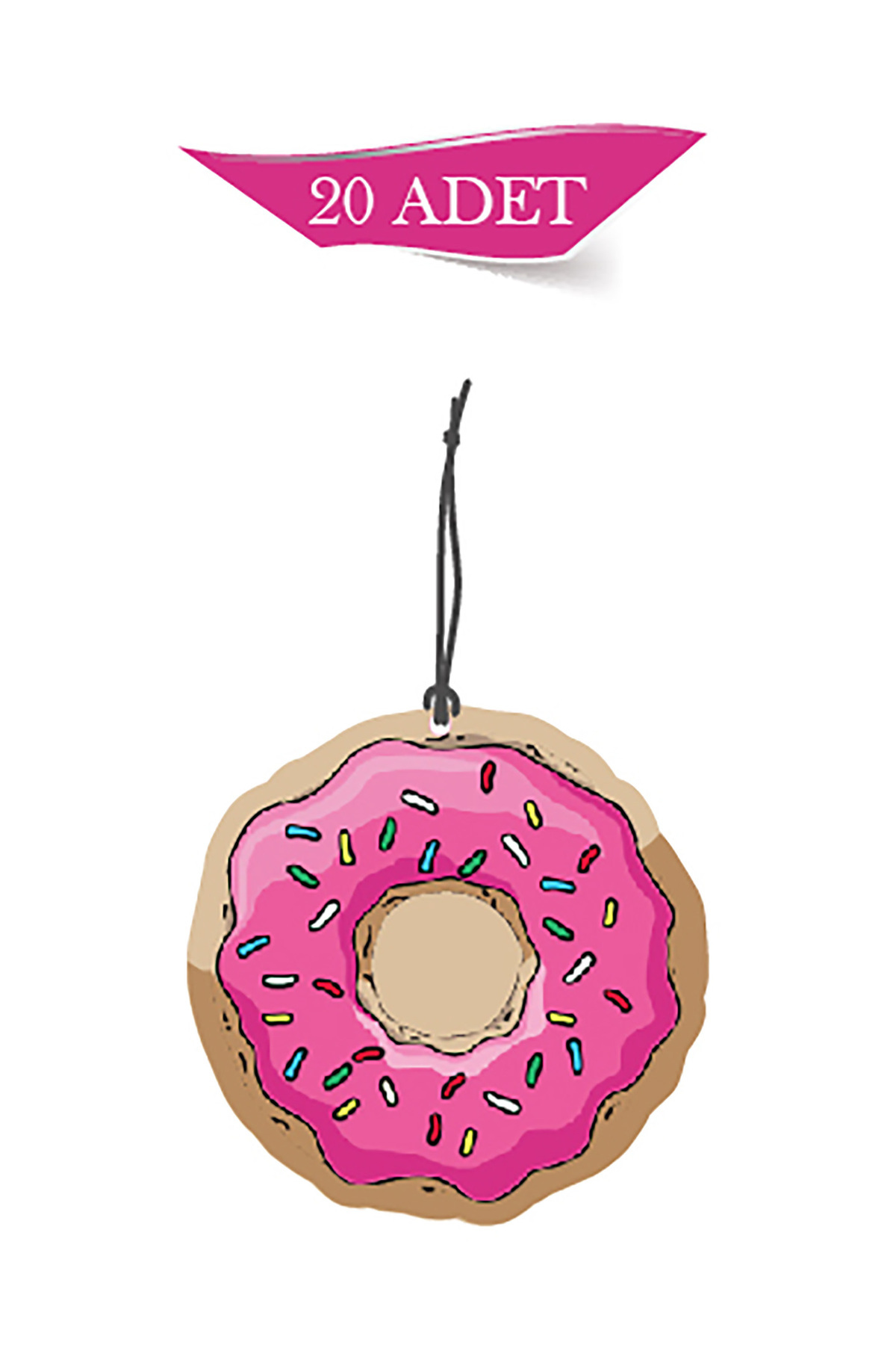 Donut Tasarımlı 20'li Oto Kokusu ve Oto Aksesuarı