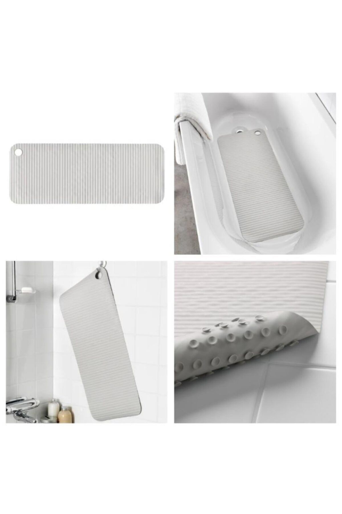 İkea Doppa Banyo Kaydirmaz Duş Küvet Paspasi Açik Gri 33X84 Cm Vantuzl