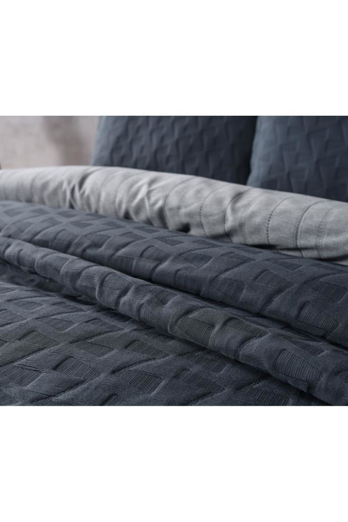 Doqu Home  Çift Kişilik Yatak Örtüsü Arya Antrasit