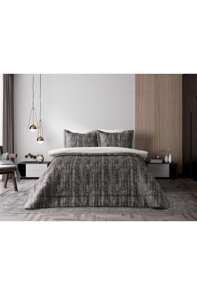 Doqu Home  Çift Kişilik Yatak Örtüsü Talia Antrasit
