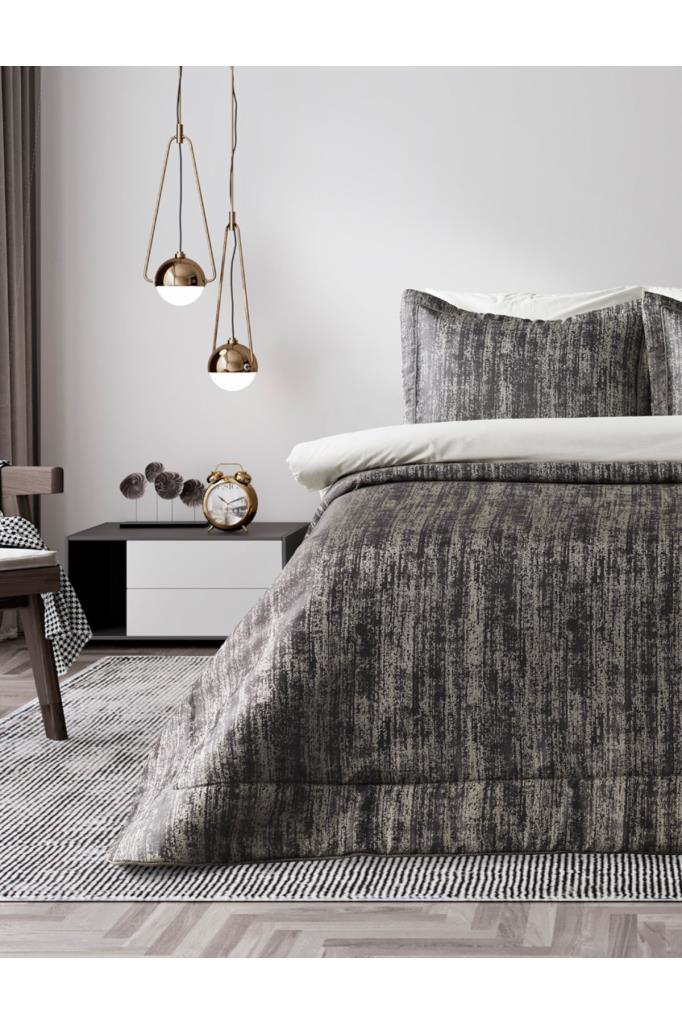 Doqu Home  Çift Kişilik Yatak Örtüsü Talia Antrasit