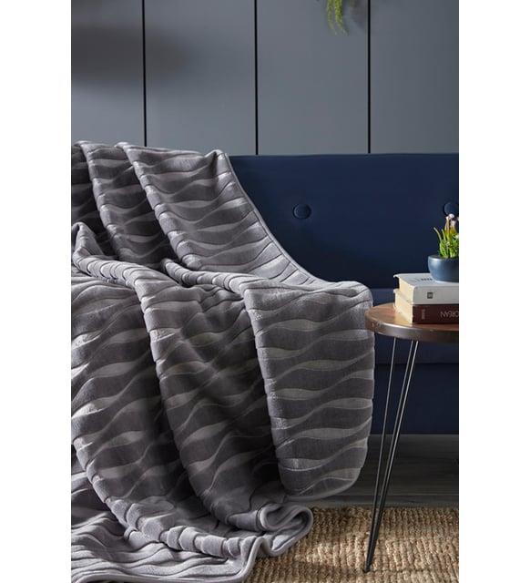 Doqu Home  Embos Battaniye Çift Kişilik Senfoni Gri 220X240