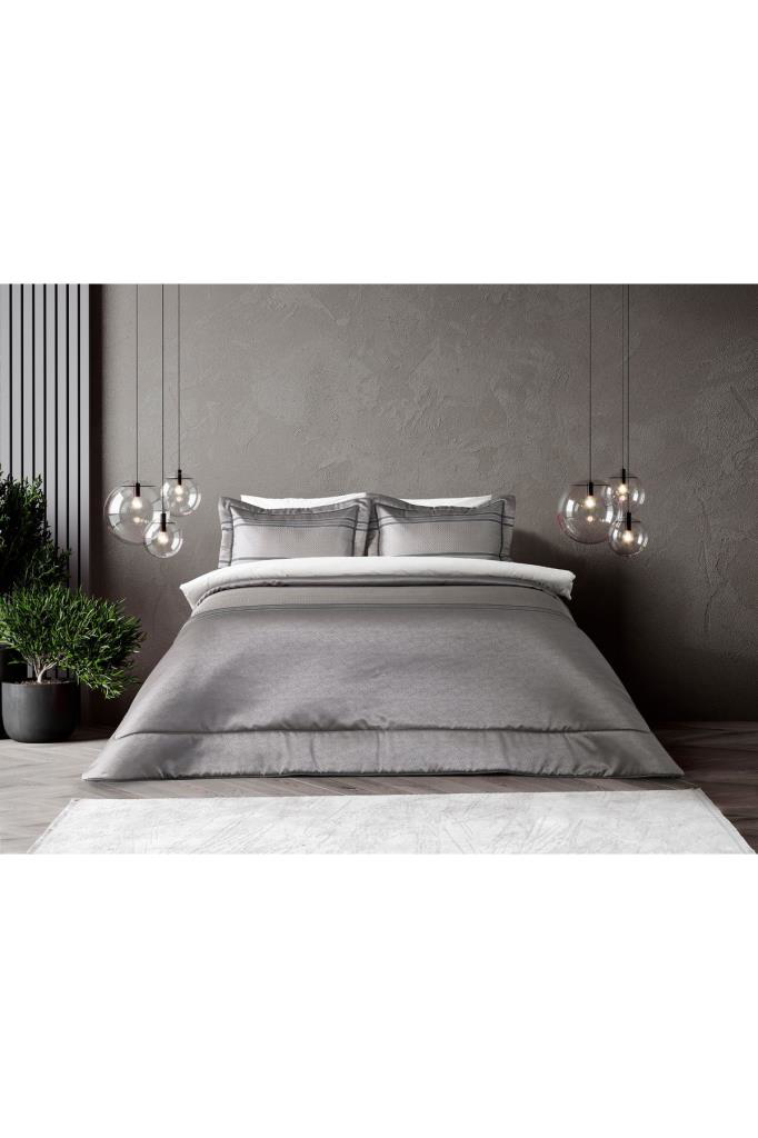 Doqu Home  Mathilda Çift Kişilik Yatak Örtüsü  Gümüş