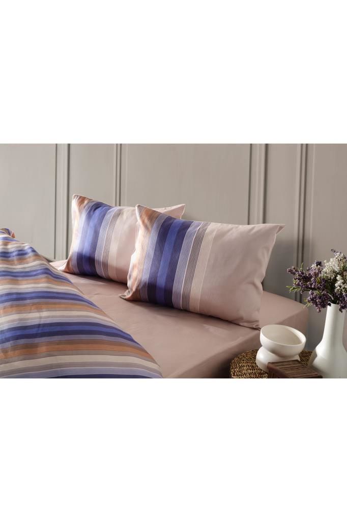 Doqu Home Saten Nevresim Takımı Çift Kişilik Maestro Mavi