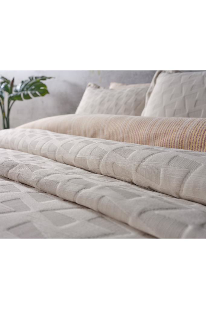 Doqu Home  Tek Kişilik Yatak Örtüsü Arya Krem