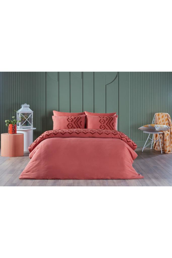 Doqu Home Zeugma Nakışlı Çift Kişilik Nevresim Takımı Muslin