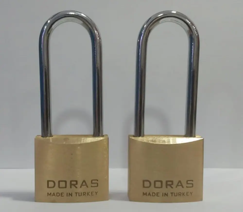 Doras Ersa 2'li Set Uzun Kanca Pas Pirinç Asma Kilit 40 Mm