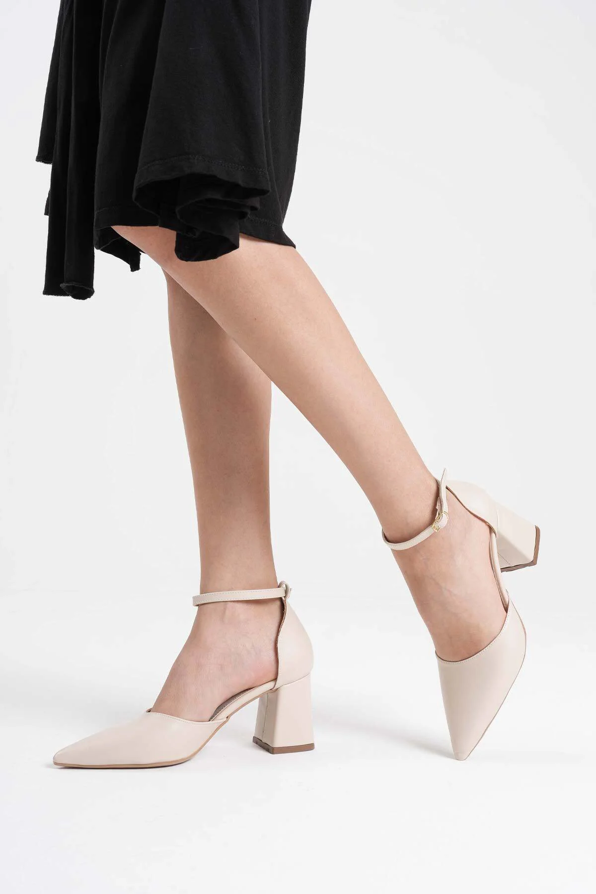 Doren Bej Cilt Kadın Topuklu Ayakkabı