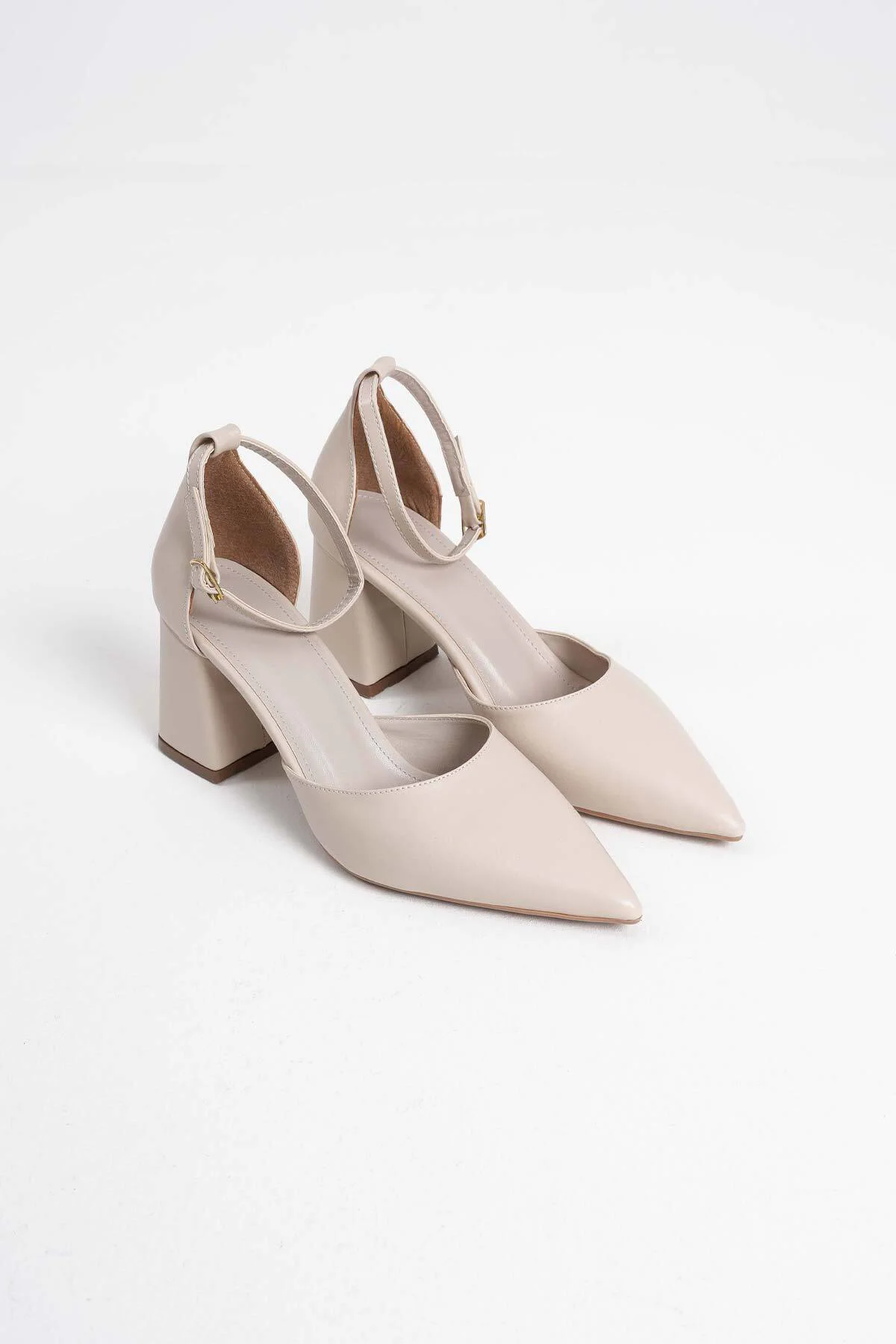 Doren Bej Cilt Kadın Topuklu Ayakkabı