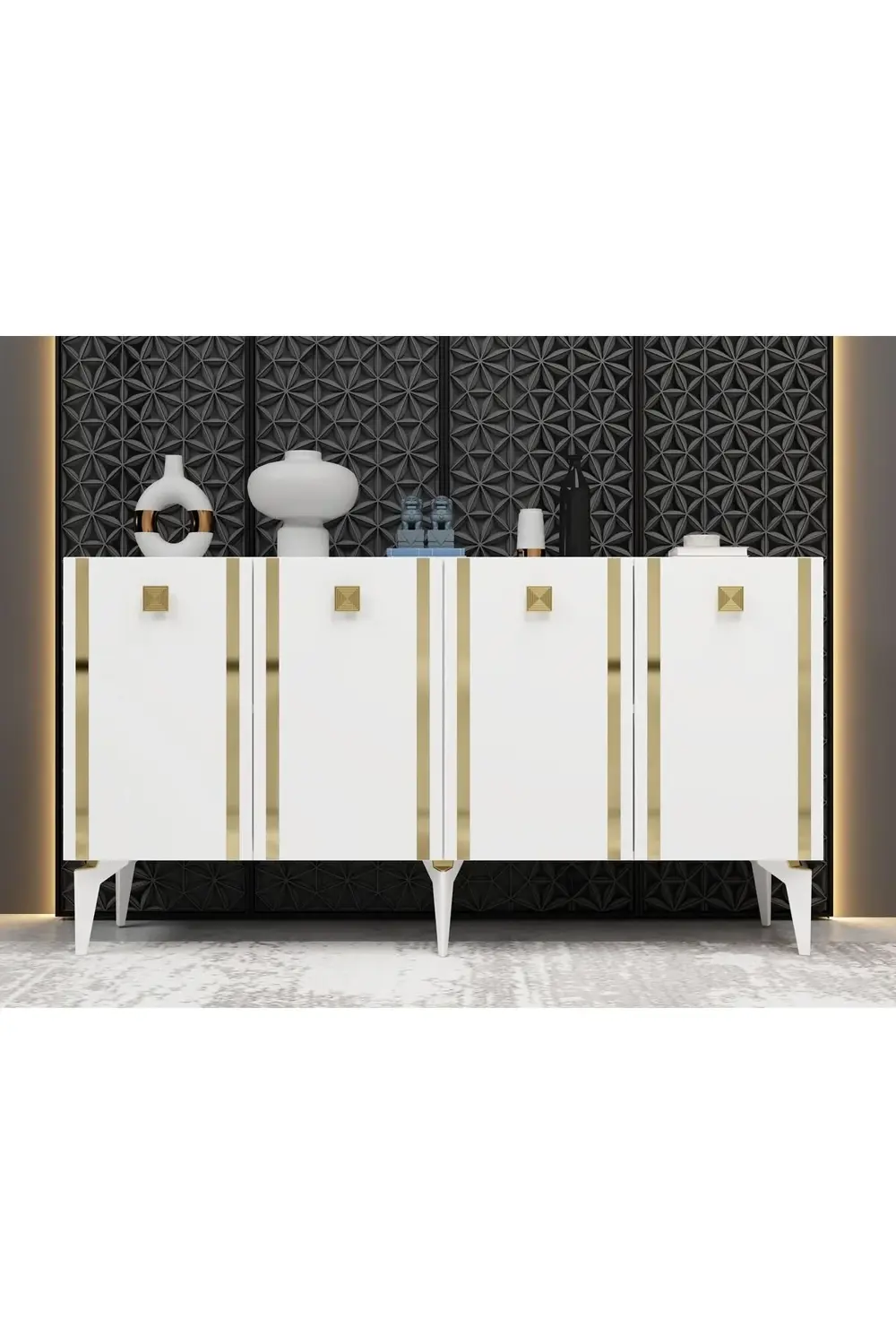 DORRUK LAZER DESENLİ KONSOL ANTRASİT-ALTIN