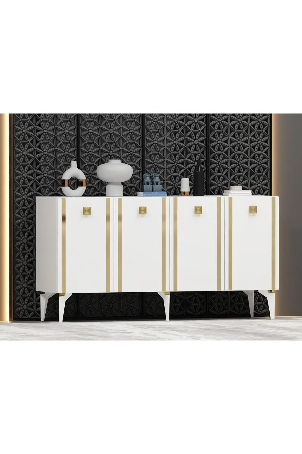 DORRUK LAZER DESENLİ KONSOL ANTRASİT-ALTIN