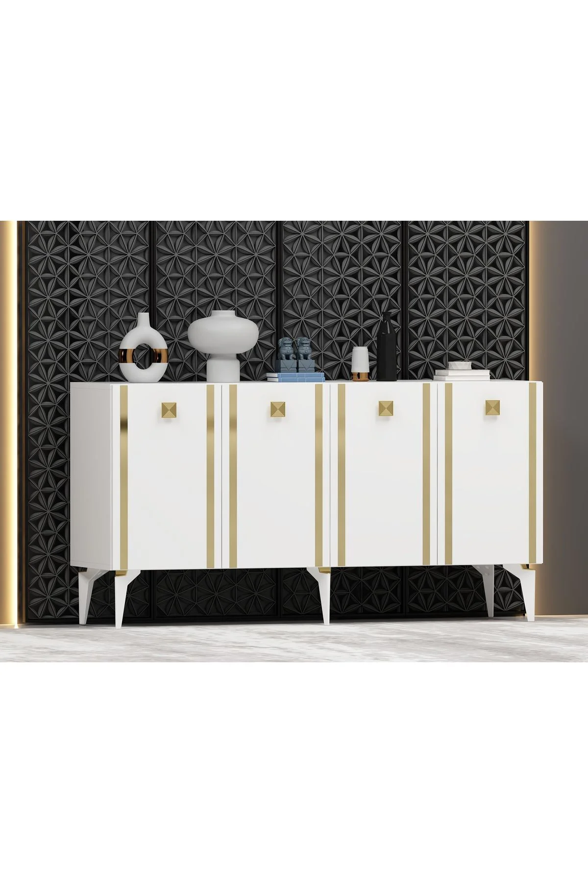 DORRUK LAZER DESENLİ KONSOL ANTRASİT-ALTIN