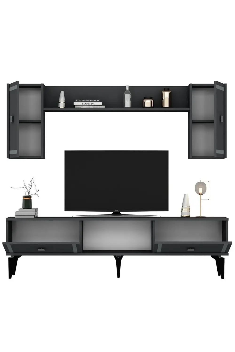 Dorruk Tv Ünitesi Takımı Antrasit-gümüş