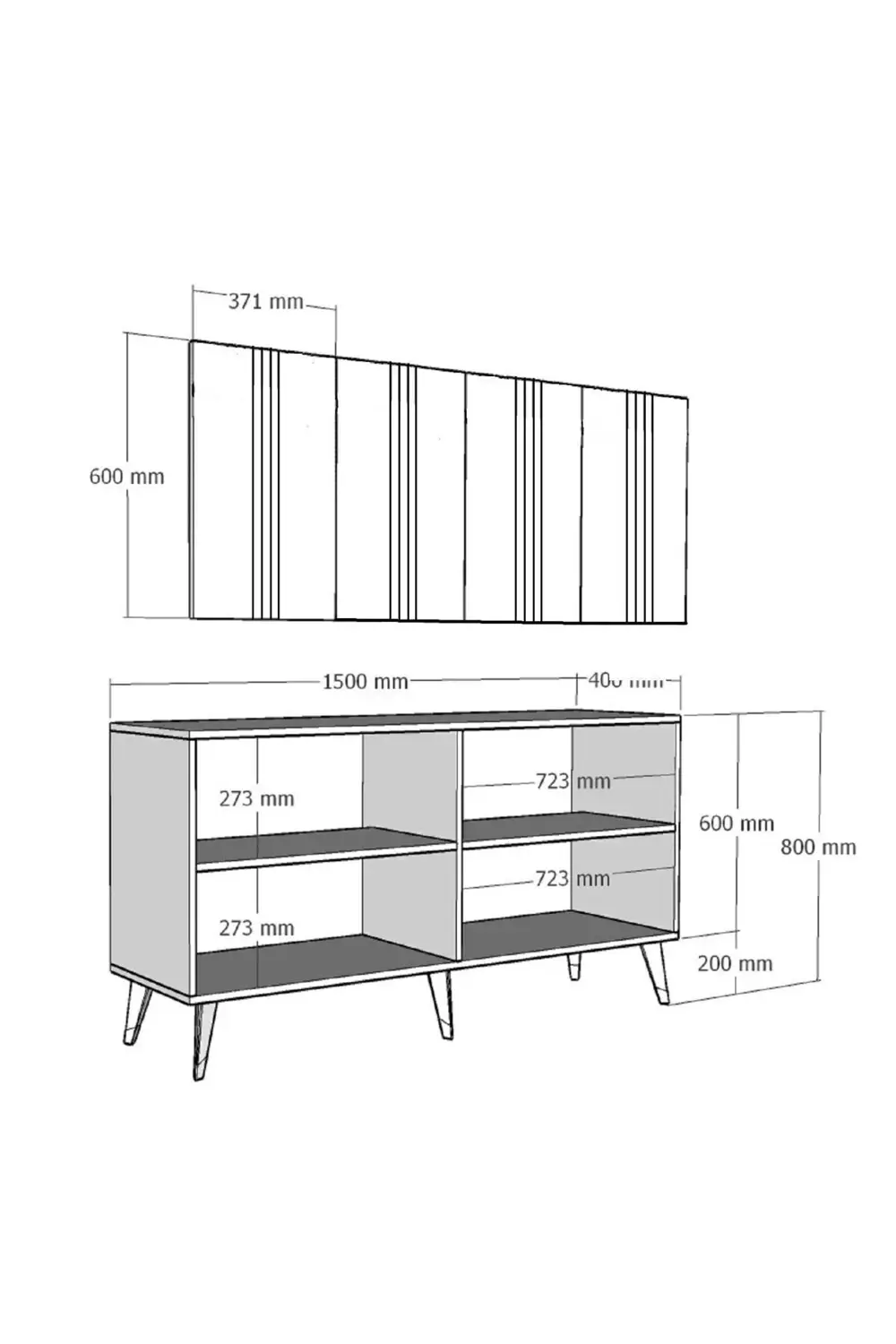 Dört Kapaklı Altın-kulp Siyah Ayaklı Asel Konsol Antrasit-altın