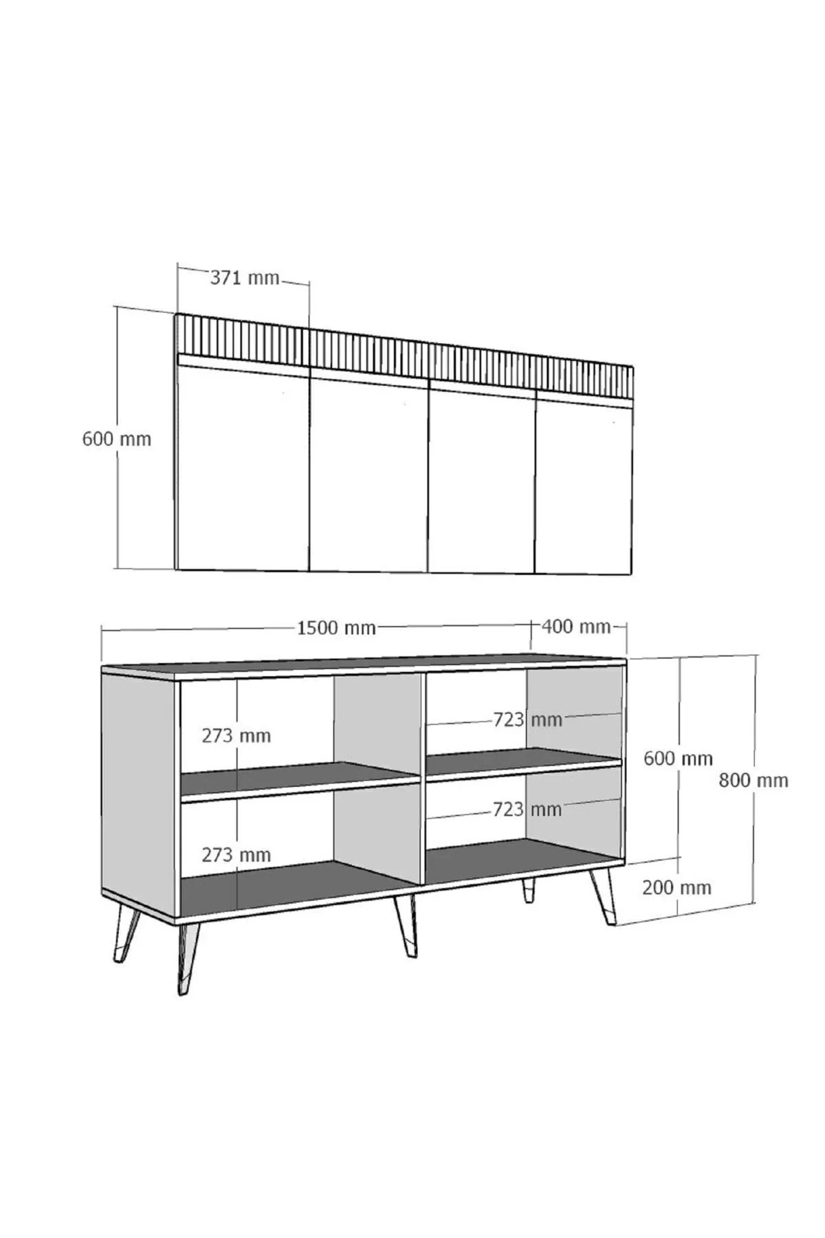 Dört Kapaklı Lazer Desenli Defne Konsol Beyaz-altın
