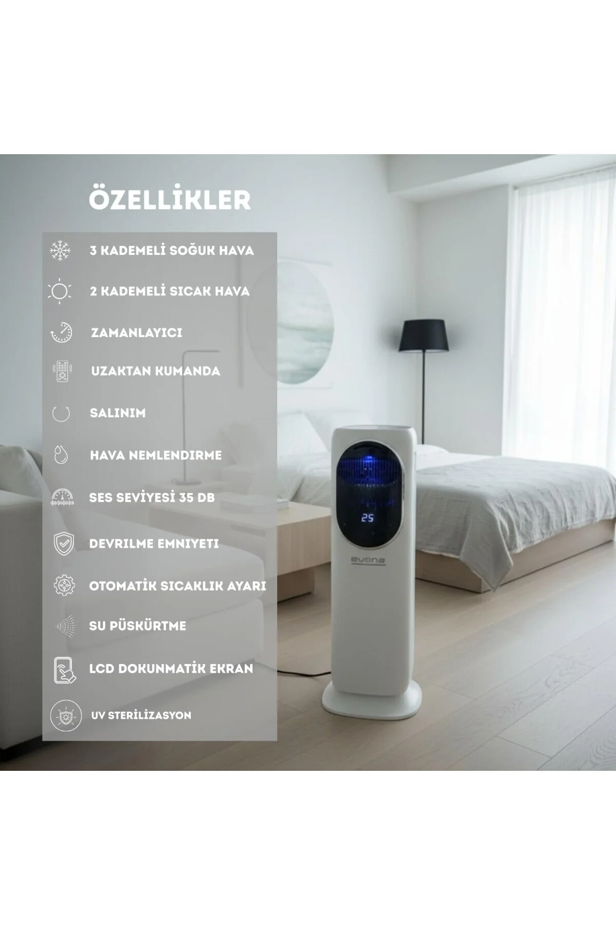 Dört Mevsim Isıtıcı & Soğutucu & Fanlı Kule Tipi Klima | Isıtıcıl
