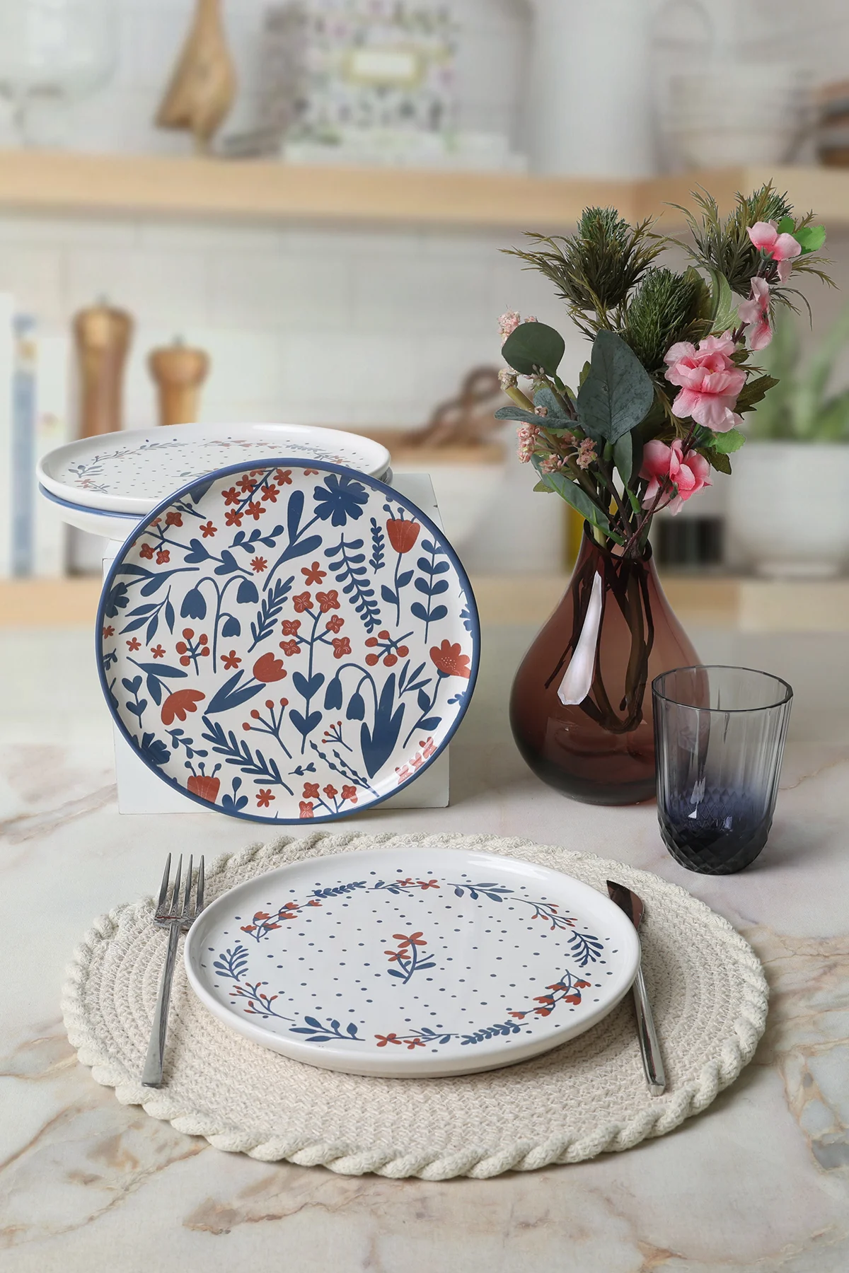 Dot & Bloom Nordic Pasta Tabağı 22 Cm 4 Adet 22963-64
