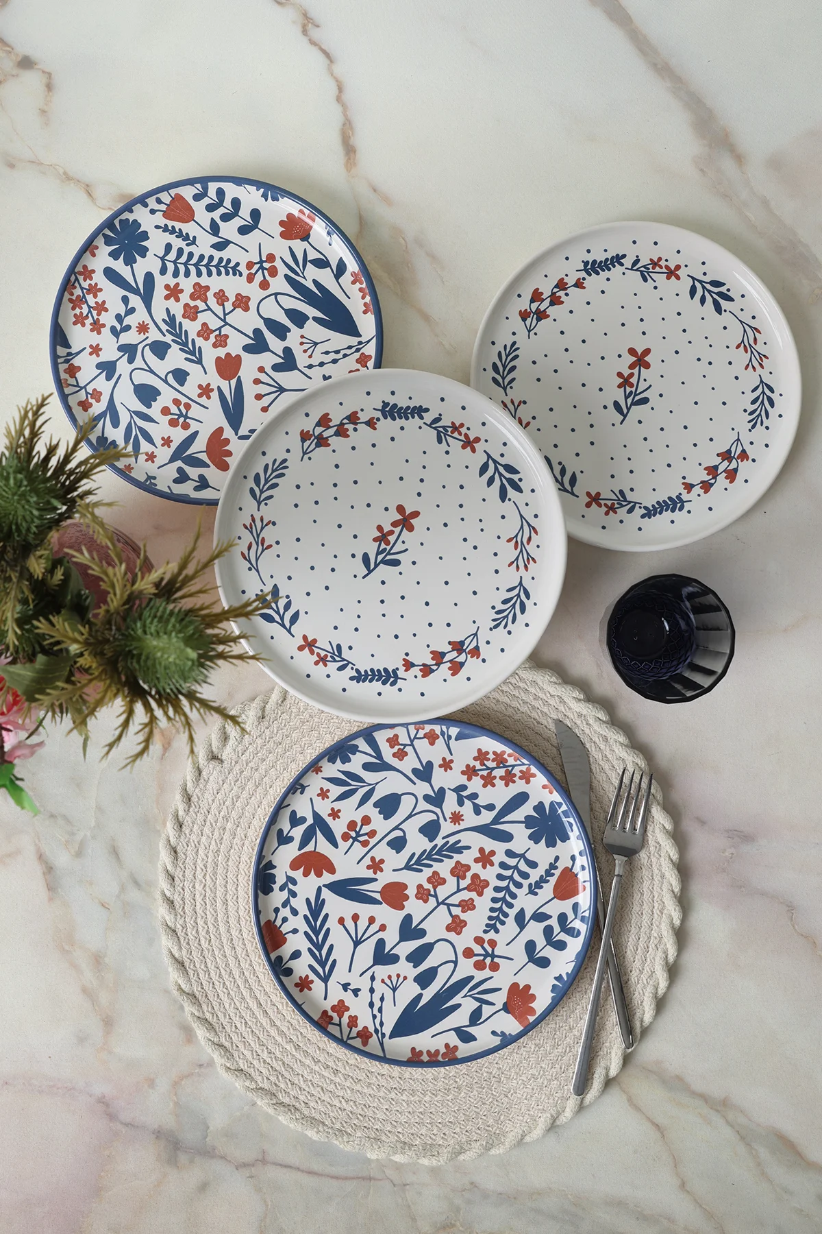 Dot & Bloom Nordic Pasta Tabağı 22 Cm 4 Adet 22963-64