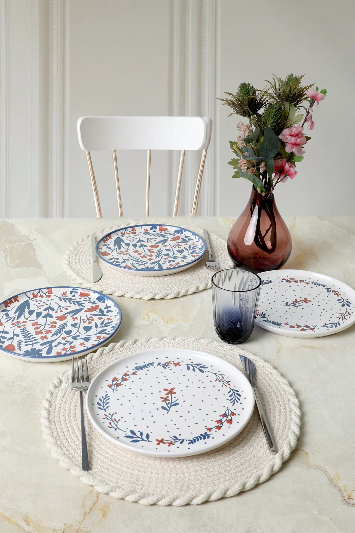 Dot & Bloom Nordic Pasta Tabağı 22 Cm 4 Adet 22963-64