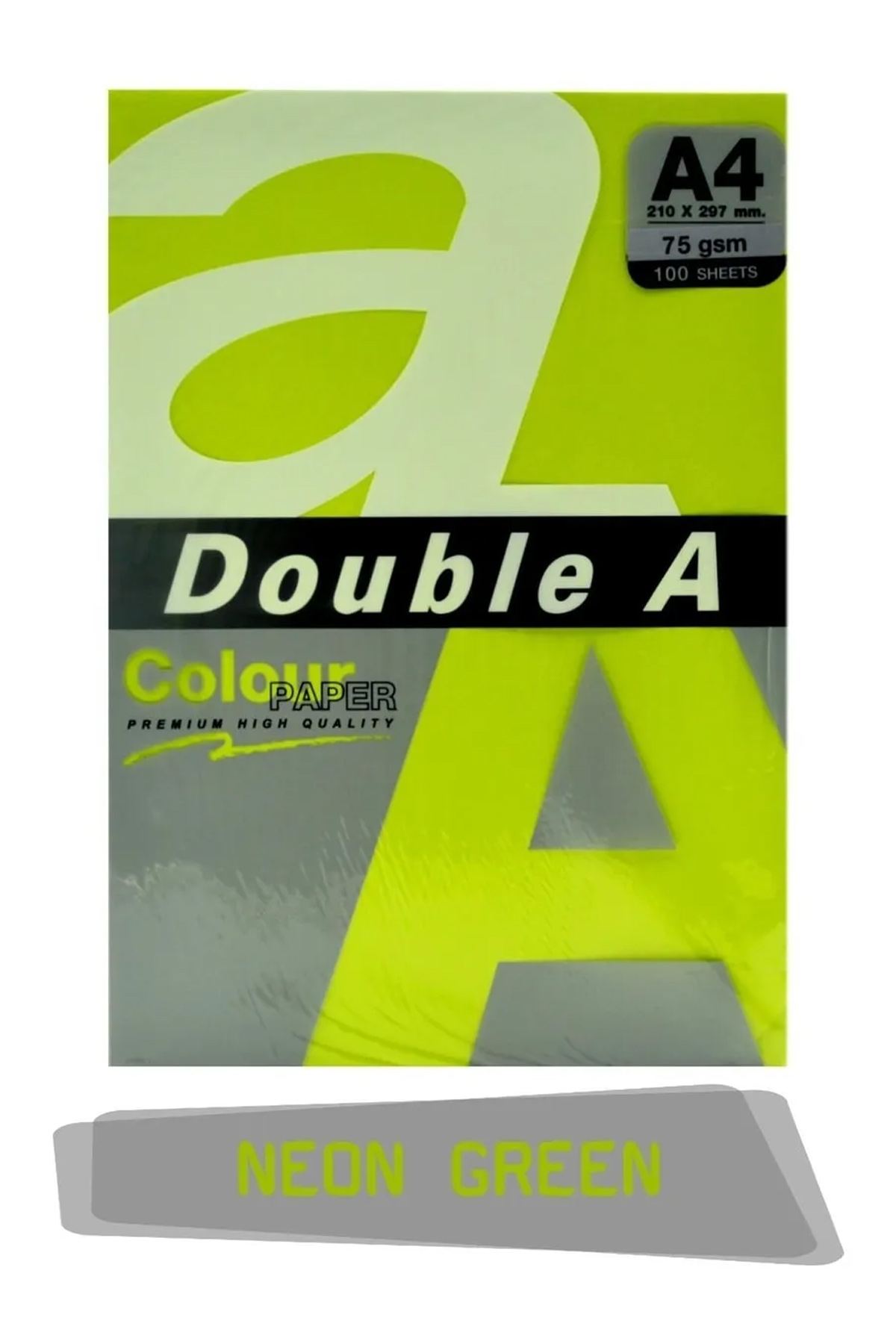 Double A Renkli Fotokopi Kağıdı 100 Lü A4 75 Gr Neon Green Double A Renkli Fotokopi Kağıdı 100 Lü A4 75 Gr Neon Green