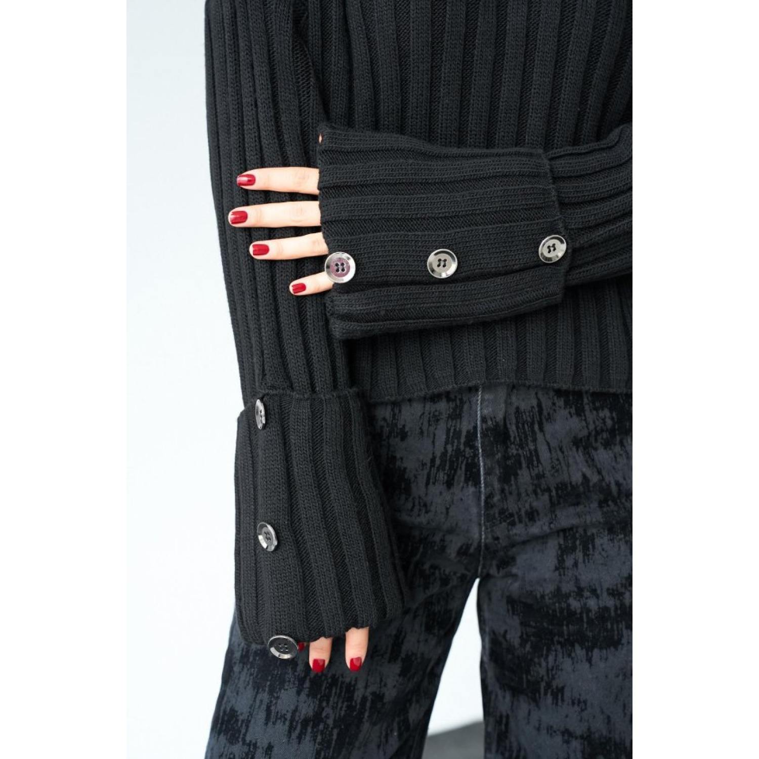 Double Kollu Kazak - Siyah Double Kollu Kazak - Siyah