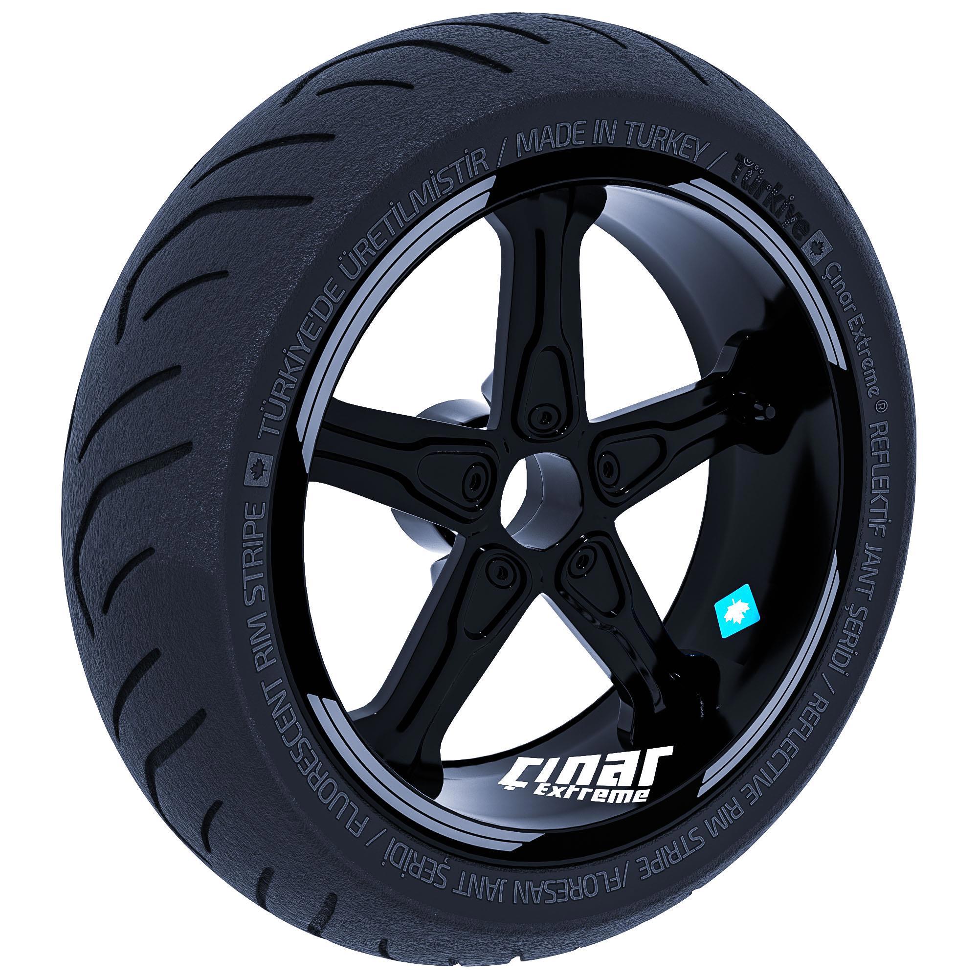 Çinar Extreme Double Stripe Tasarimli Taş Grisi Jant Şeridi Sticker Çinar Extre