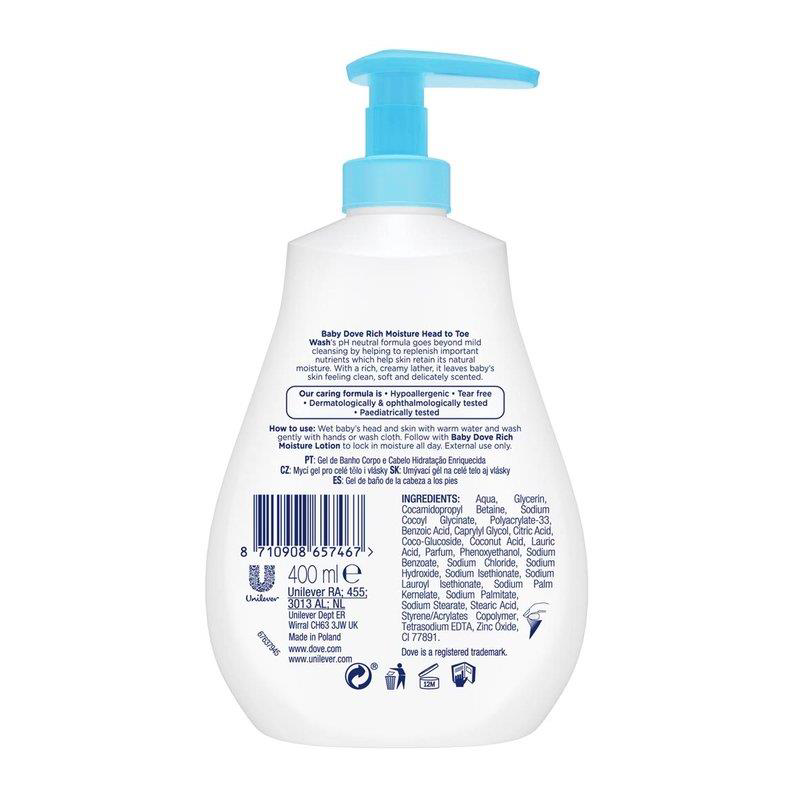 Dove Baby Yoğun Nemlendirici Vücut Şampuanı 400 ml Dove Baby Yoğun Nemlendirici Vücut Şampuanı 400 ml