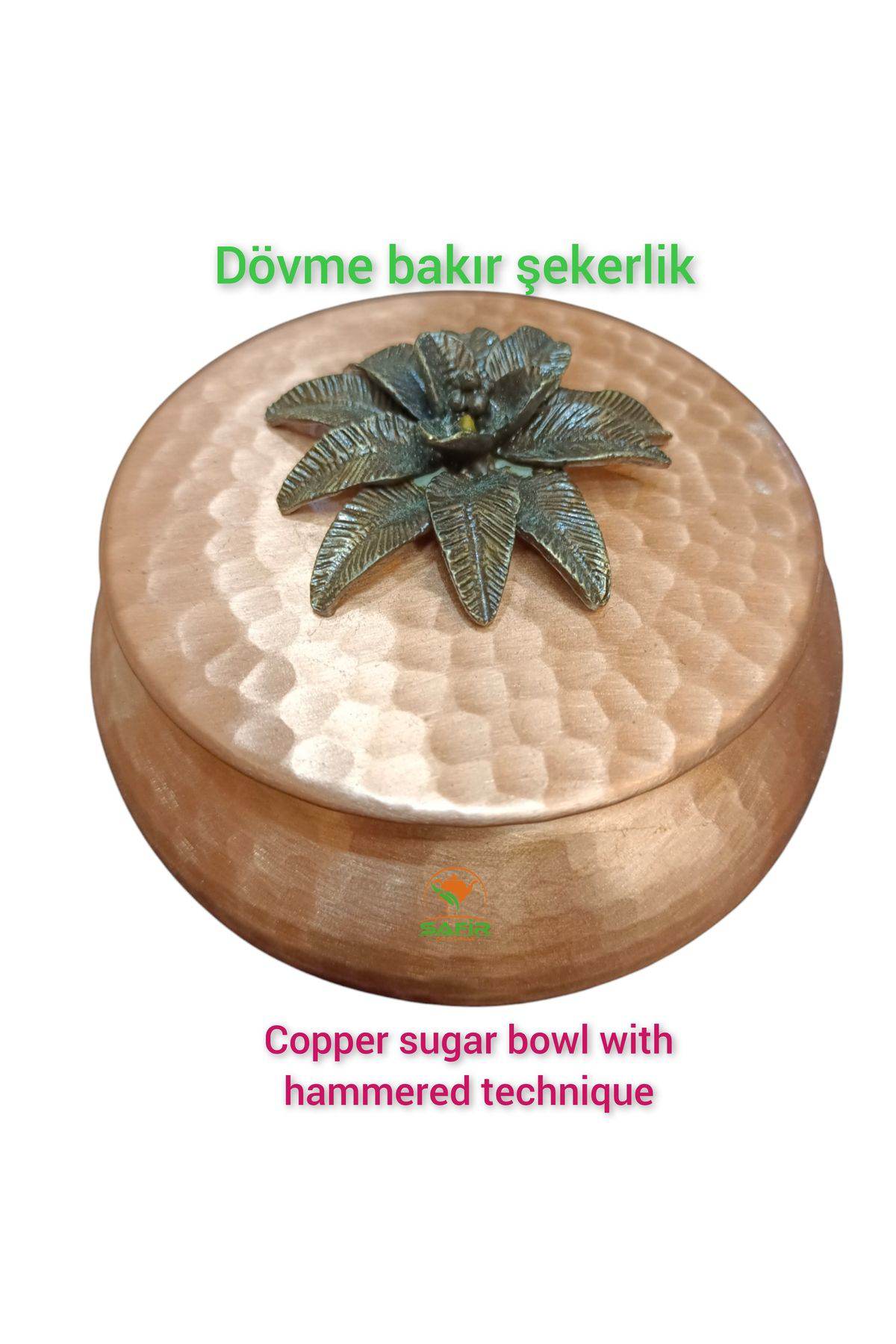 Safir Çay Kazanlari Dövme Bakır Şekerlik Bakır Şekerdanlık Bakır Lokumluk Orta Boy Şe