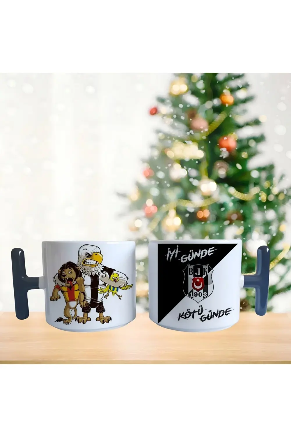 Dövüşçü Kara Kartal taraftar porselen fincan / kupa -mug