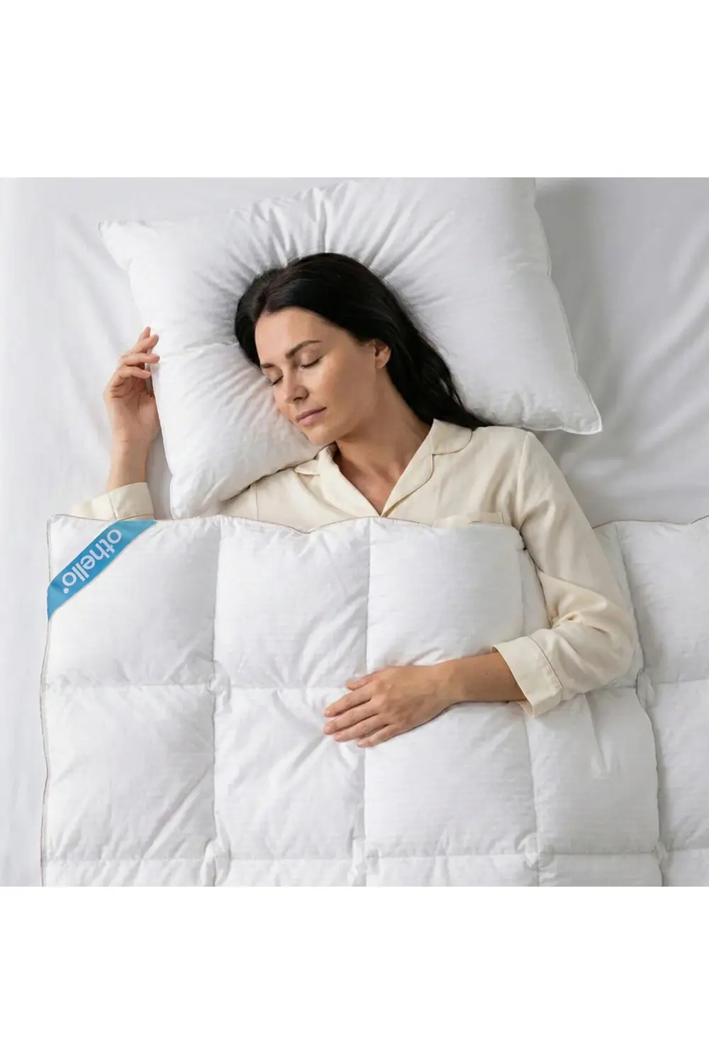 Downa 90 Pamuk Kumaş Downa 90 Gıdık Kaz Tüyü Yorgan 195x215 Cm