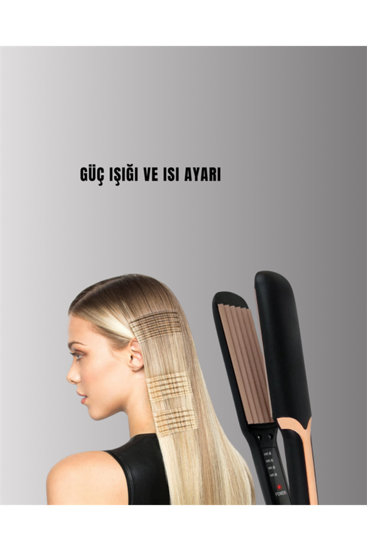 DP-134 Saç Tost Makinesi 220°C Isı Ayarlı, 360° Dönebilen Kablo