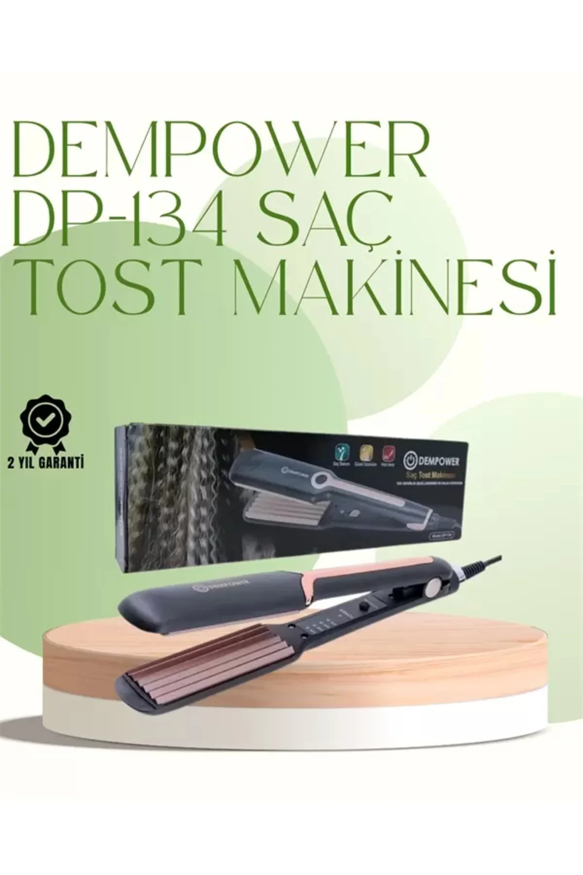 Dp-134 Saç Tost Makinesi 220°c Isı Ayarlı, 360° Dönebilen Kablo
