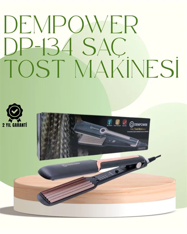 DP-134 Saç Tost Makinesi 220°C Isı Ayarlı 360° Dönebilen Kablo - Hacimli ve Kalıcı Saç Şekillendirme