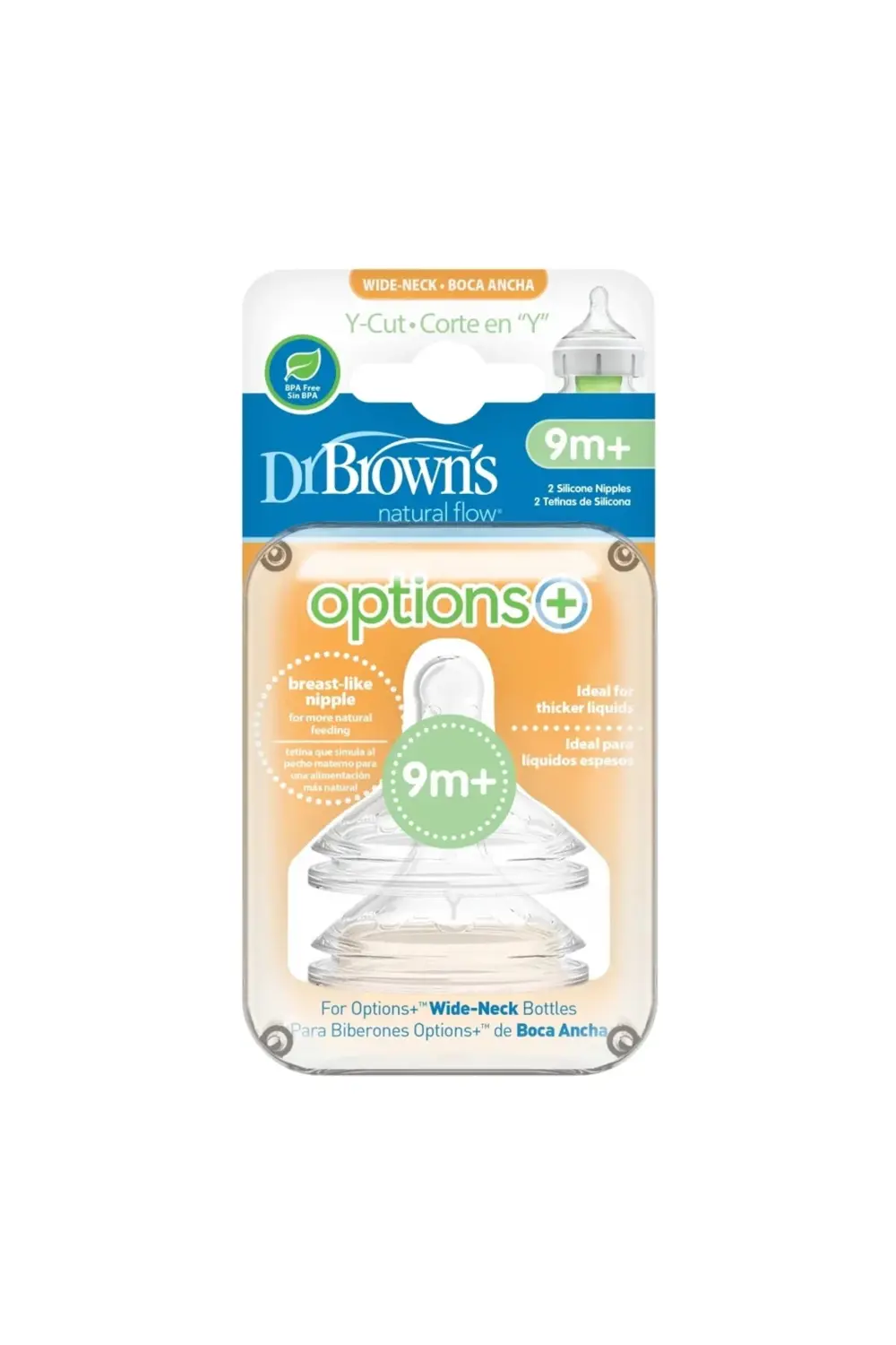 Dr. Brown's Geniş Ağız Y Kesim 9+ Silikon Biberon Emziği 2'li