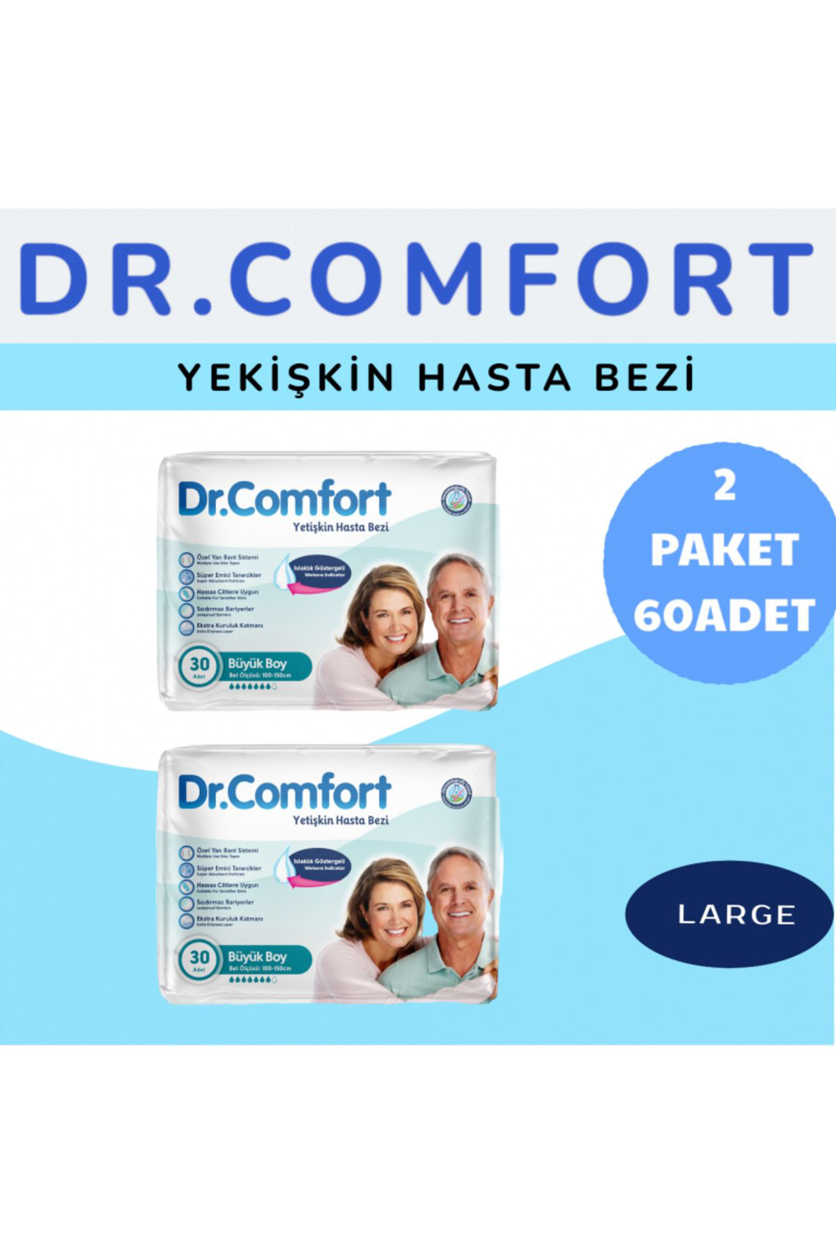 Dr.Comfort Dr Comfort 2Li Paket Hasta Bezi 30Lu Large