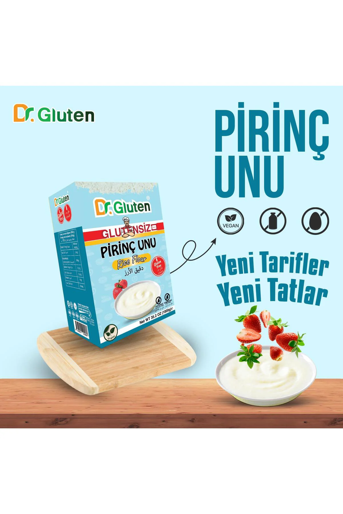 DR GLUTEN GLUTENSİZ PİRİNÇ UNU 1000 GR